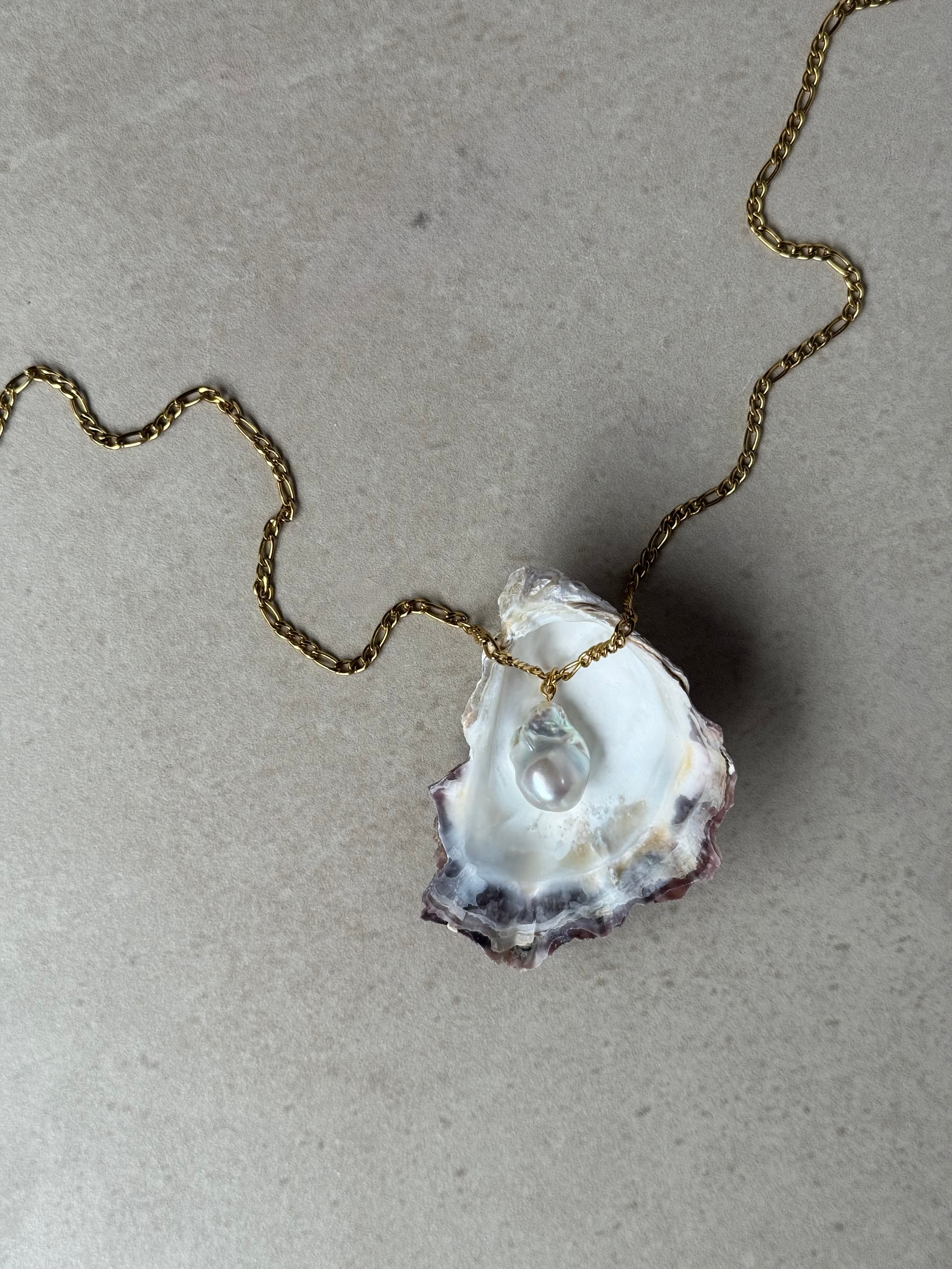 Ellery - Gold Figaro Chain with Baroque Pearl Pendant