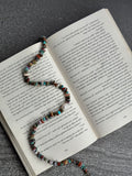 Dark Briar Necklace with mixed natural crystal chips and freshwater pearl, handmade by Salty Gypsy