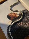 Jasper necklace featuring speckled jasper stone beads, baroque freshwater pearl and gold detailing, handmade jewellery by Salty Gypsy
